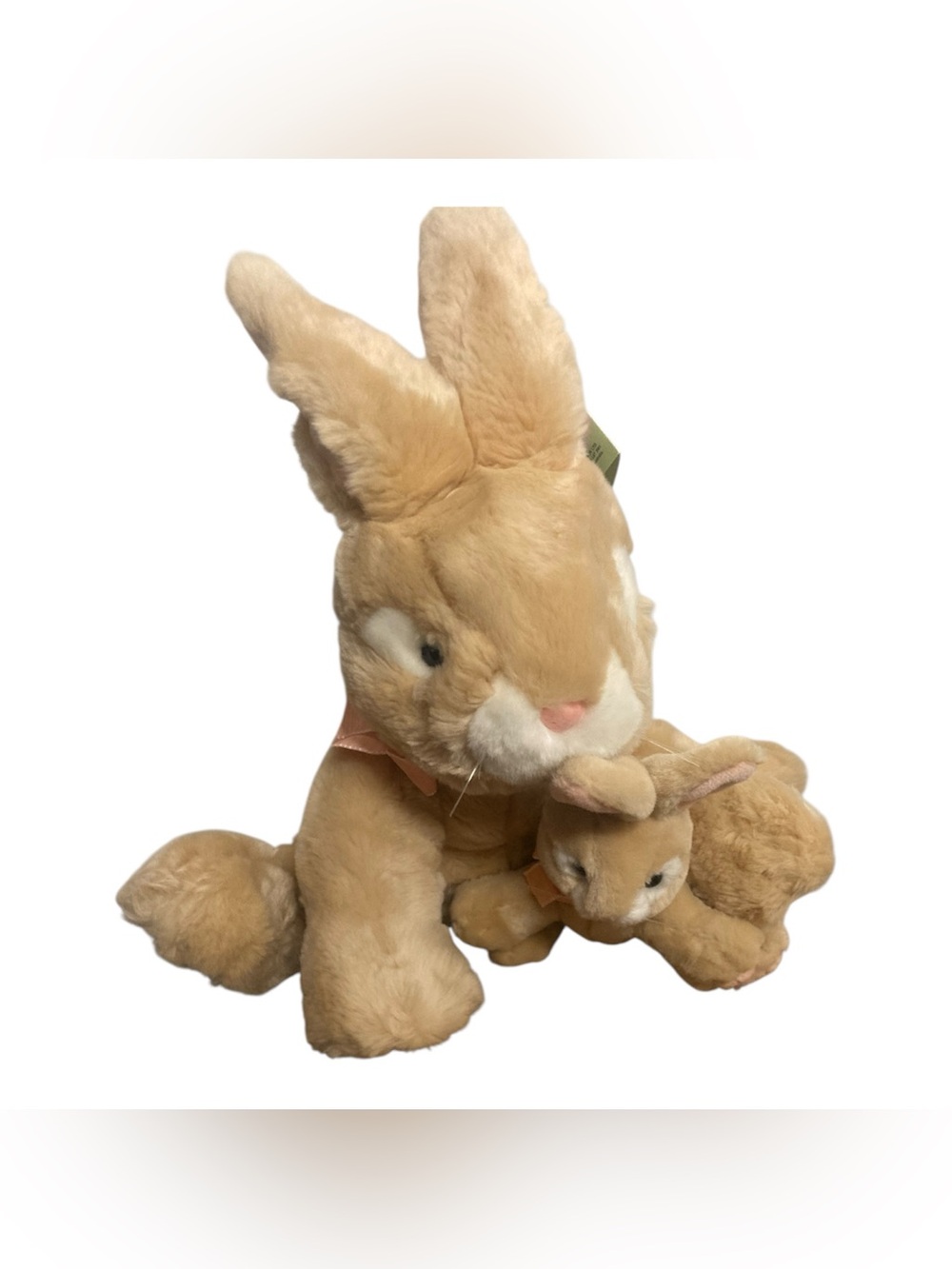 Russ Berrie Apricot Bunny with Baby